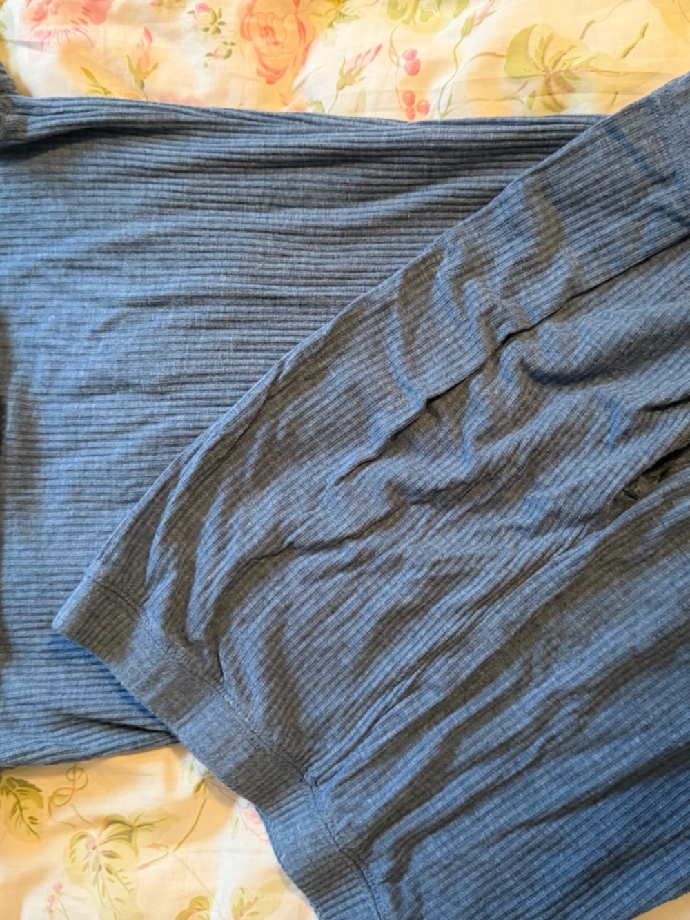 Little Sleepies Ribbed Pajama Set in Heathered Blue